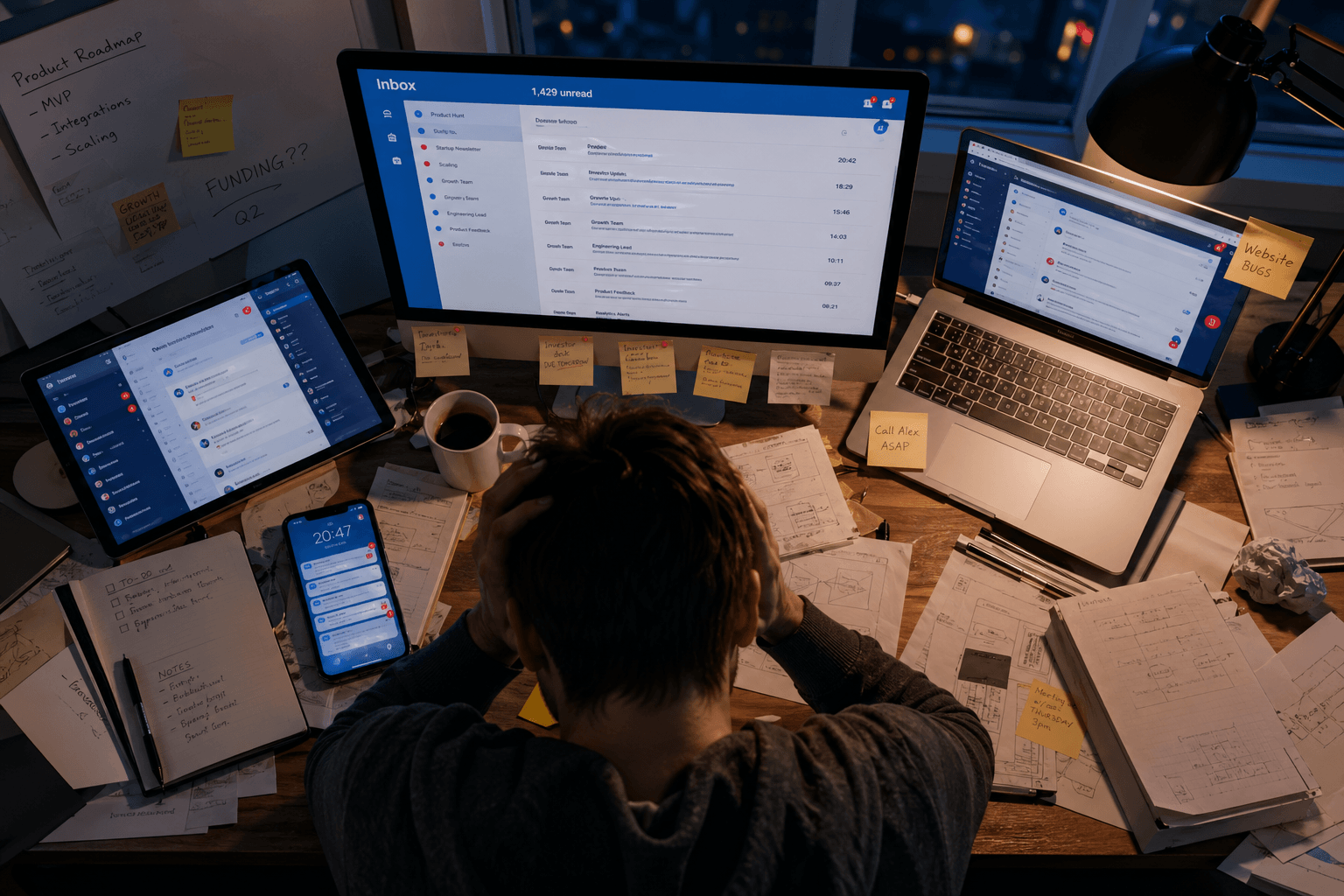 Founder overwhelmed by email