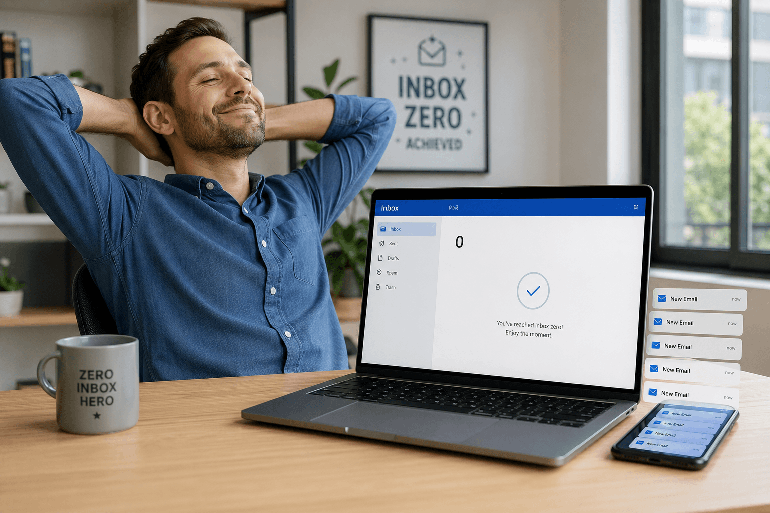 Inbox zero achievement vs incoming emails