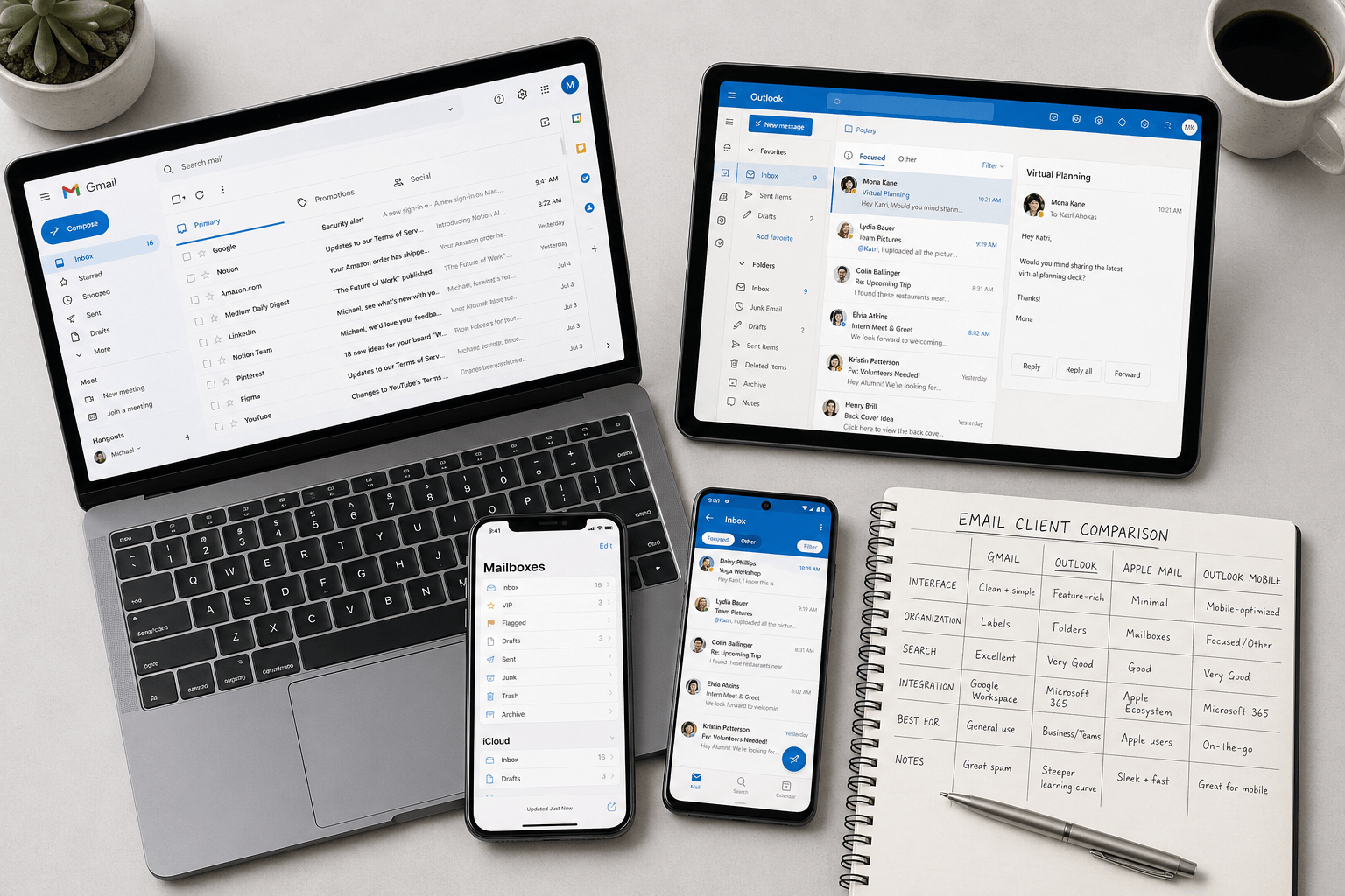 Comparing new email clients